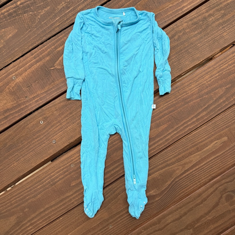 Posh Peanut - Blue Zippered Footie